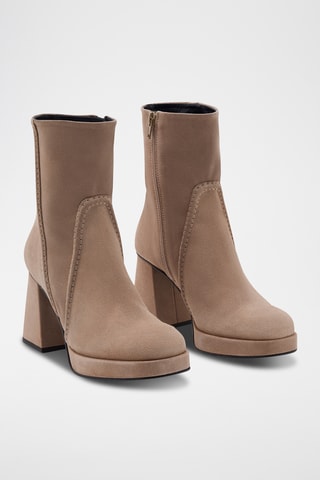 Botines de piel Lotenia - Topo