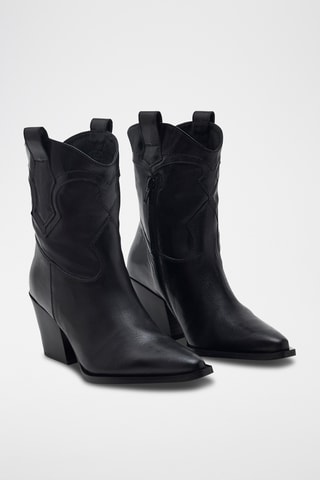 Botines de piel bovina Dakota - Negro