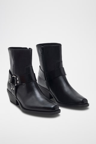 Botines de piel Daya - Negro