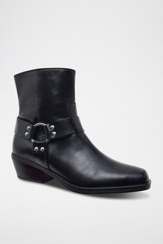 Botines de piel Daya - Negro