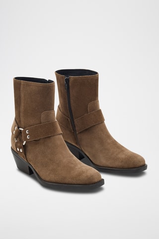 Botines de piel bovina Daya - Marrón