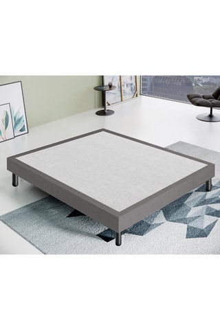 Somier tapizado de madera Sommy - Gris claro