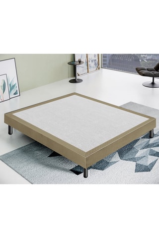 Somier tapizado de madera Sommy - Topo