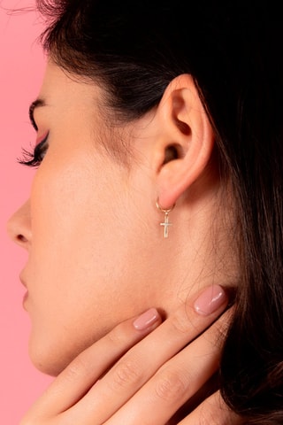 Créoles Croix dorée - Or jaune