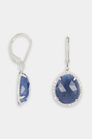 Boucles d'oreilles Bermudes Nouvelles - Or blanc, diamants et saphirs