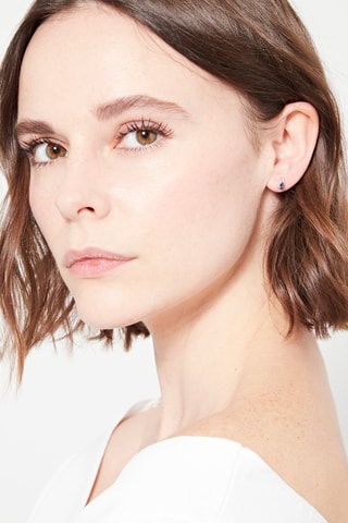 Oorbellen Larme de saffier Witgoud, Saffieren en Diamanten