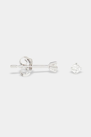 Puces Single diamond - Or blanc et diamants