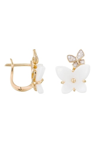 Boucles d'oreilles Enisa - Or jaune, céramique et diamants