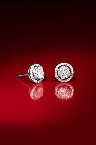 Puces Majestic - Or blanc et diamants