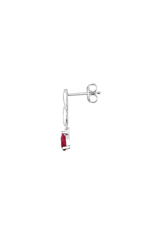 Boucles d'oreilles Syr-Daria - Or blanc, diamants et rubis