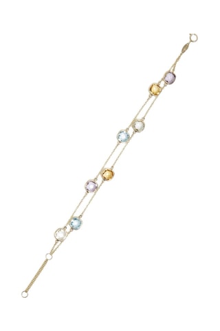 Bracelet Pépites multicolores - Or jaune, topazes, améthystes, citrines et quartz