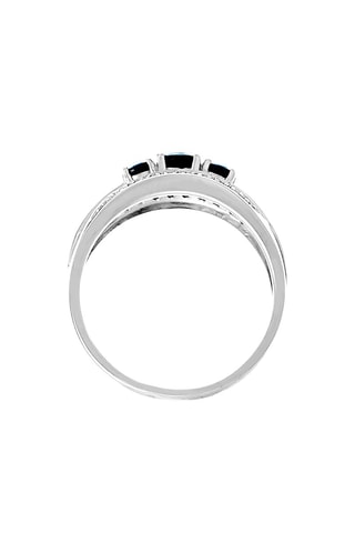 Bague Indus - Witgoud, Saffieren en Diamanten