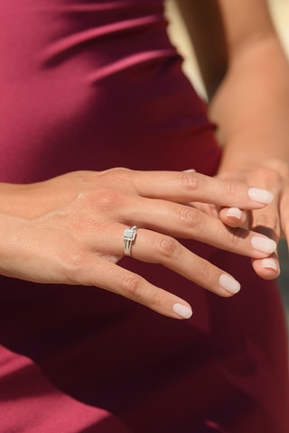 Bague Carré Lumineux - Witgoud en Diamanten