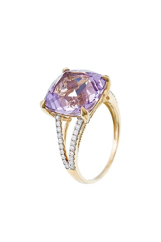 Bague Pink Fiction - Geelgoud, Amethist en Diamant