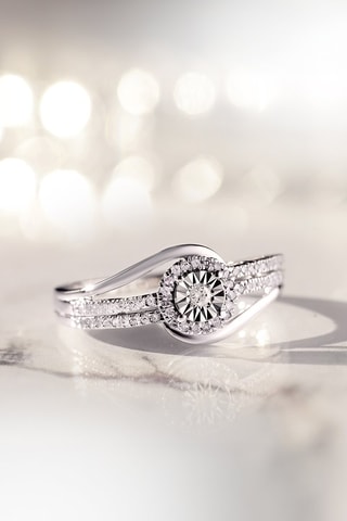 Ring Elue De Ton Cœur Witgoud en Diamanten 0,12 Karaat/56