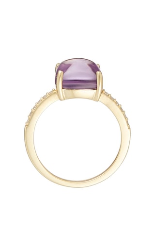 Ring Rose Dragée Geelgoud, Amethist en Diamanten