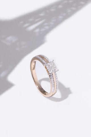 Ring Mon Bonheur  Geelgoud en Diamanten 0,15 Karaat/65