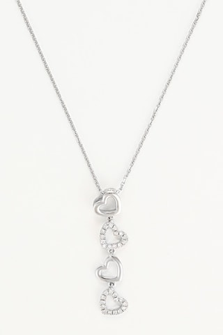 Pendentif 4 cœurs - Or blanc et diamants