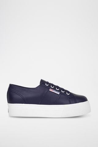 Zapatillas de piel con plataforma 2790-NAPLNGCOTW - Azul marino