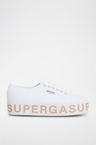 Zapatillas con plataforma 2790-COTW GLITTERLETTERIN - Blanco y rosa