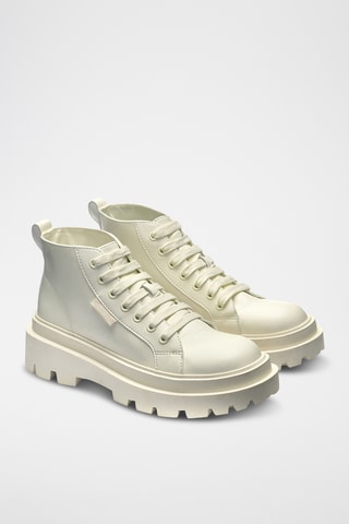 Zapatillas altas de piel 3052 ALPINA NAPPA - Blanco roto