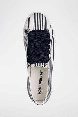 Zapatillas con plataforma 2790-COTMULTISTRIPEW - Blanco