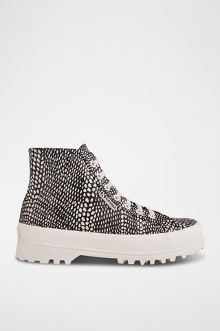 Zapatillas altas 2341-ALPINA FAUX REPTILE - Negro