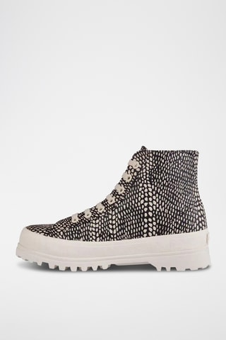 Zapatillas altas 2341-ALPINA FAUX REPTILE - Negro