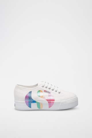 Zapatillas con plataforma 2790-COTWPRINTEDLOGOGLITT - Blanco