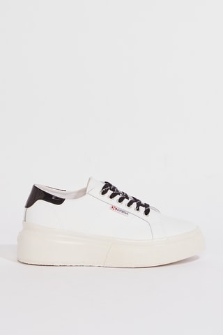 Zapatillas de piel con plataforma - Blanco