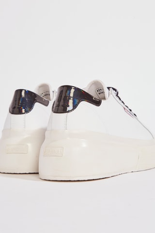 Zapatillas de piel con plataforma - Blanco