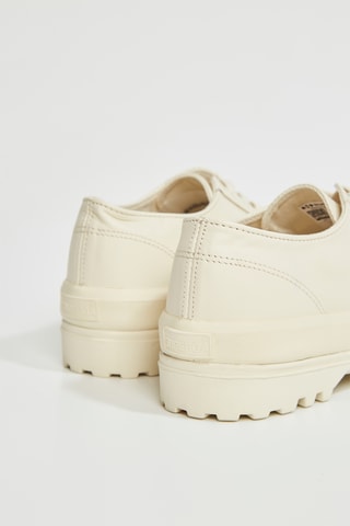 Zapatillas de piel con plataforma - Beige