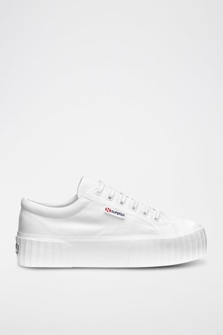 Tenis con plataforma 2631 STRIPE PLATFORM - Blanco