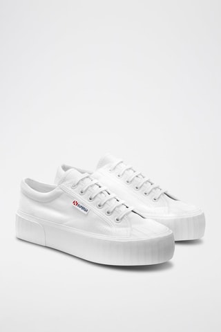 Tenis con plataforma 2631 STRIPE PLATFORM - Blanco
