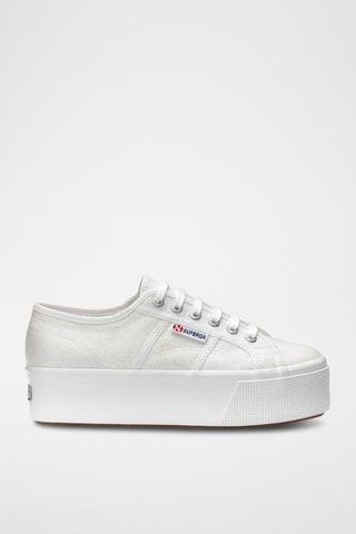 Tenis con plataforma 2790 LAME - Blanco