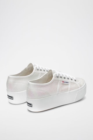 Tenis con plataforma 2790 LAME - Blanco