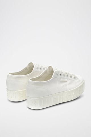 Tenis con plataforma 2790 SHINY 3D LETTERING - Blanco