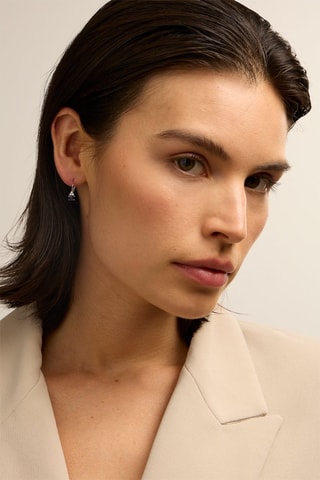 Orecchini - Oro bianco 18 kt, zaffiro e diamanti