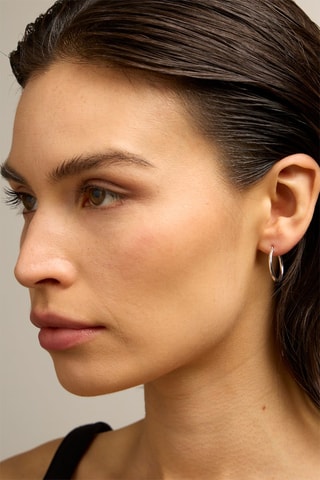 Orecchini a cerchio - Oro bianco 18 kt