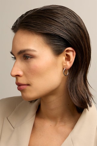 Orecchini a cerchio - Oro bianco 18 kt