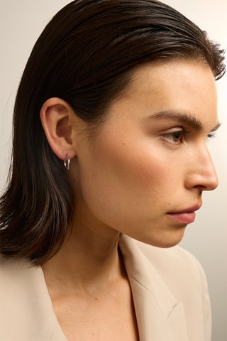 Orecchini a cerchio - Oro bianco 18 kt