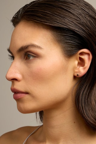 Orecchini - Oro giallo 18 kt, diamanti e zaffiro