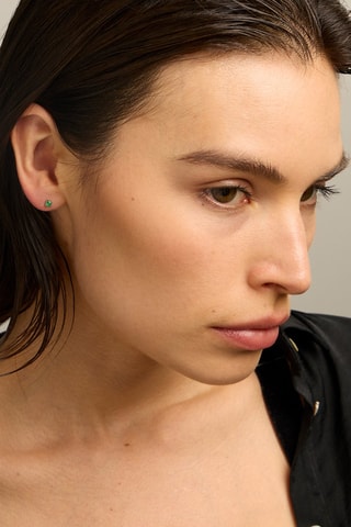 Orecchini - Oro giallo 18 kt e smeraldo