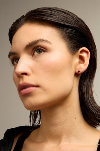 Orecchini - Oro bianco 18 kt, rubino e diamanti