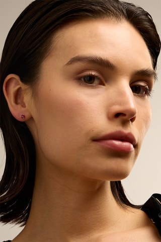 Orecchini - Oro giallo 18 kt e rubino