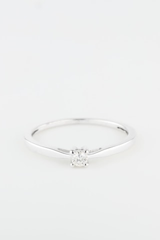 Solitario - Oro bianco e diamante