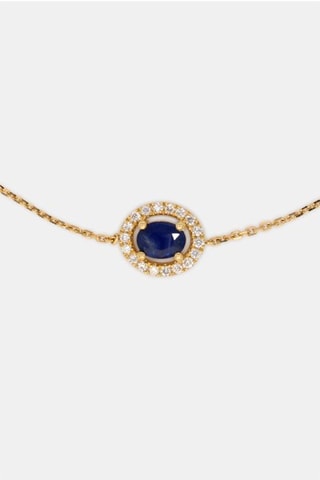 Bracciale - Oro giallo 18 kt, zaffiro e diamanti