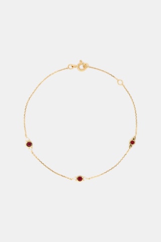 Bracciale - Oro giallo 18 kt, rubino e ossidi di zirconio