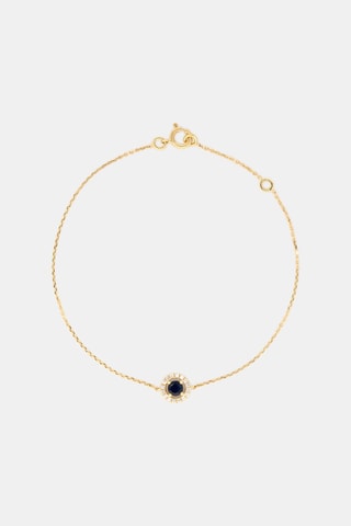 Bracciale - Oro giallo 18 kt, zaffiro e diamanti