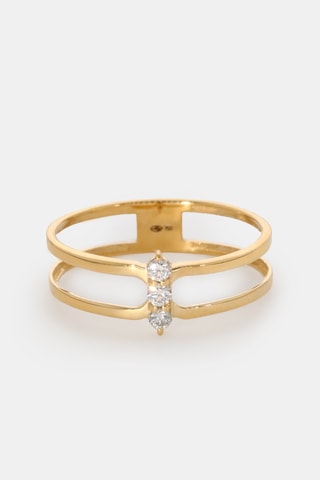 Anello - Oro giallo 18 kt e diamanti